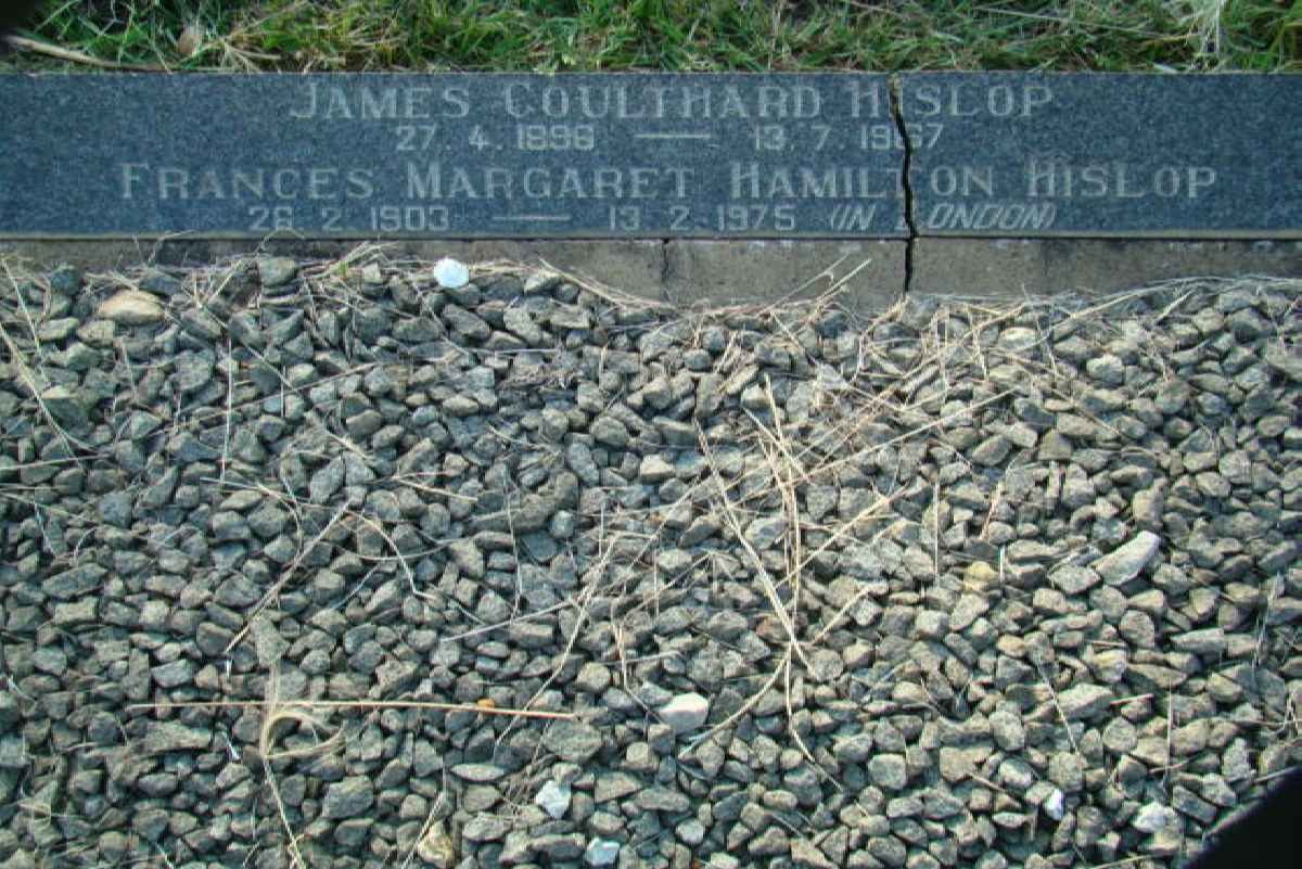 HISLOP James Coulthard 1898-1967 &amp; Frances Margaret Hamilton 1903-1975
