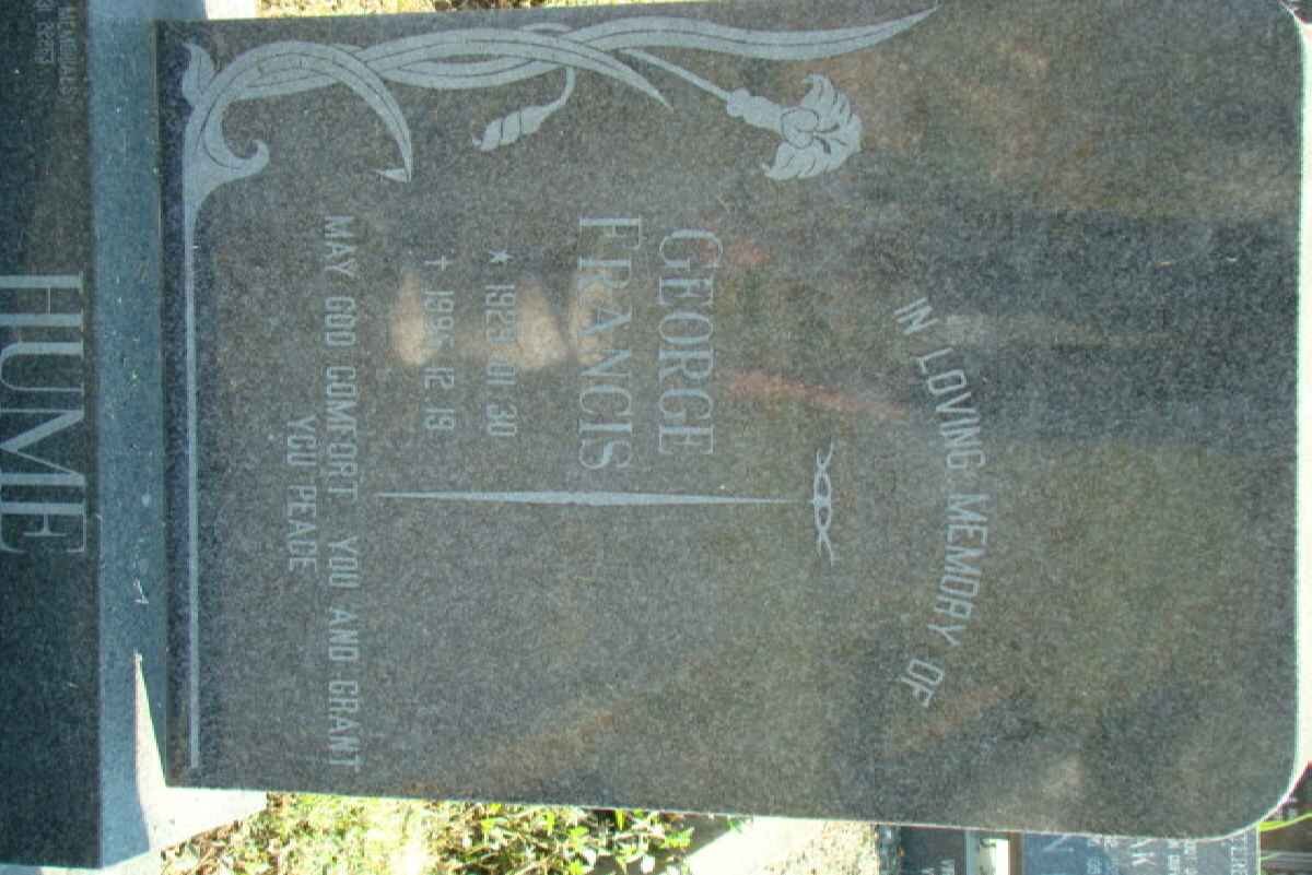 HUME George Francis 1929-1995