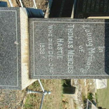 HASTIE Thomas Menzies -1938