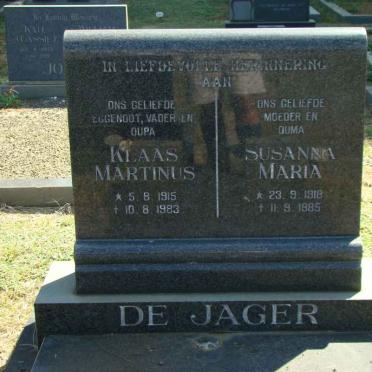 JAGER Klaas Martinus, de 1915-1983 &amp; Susanna Maria 1918-1985