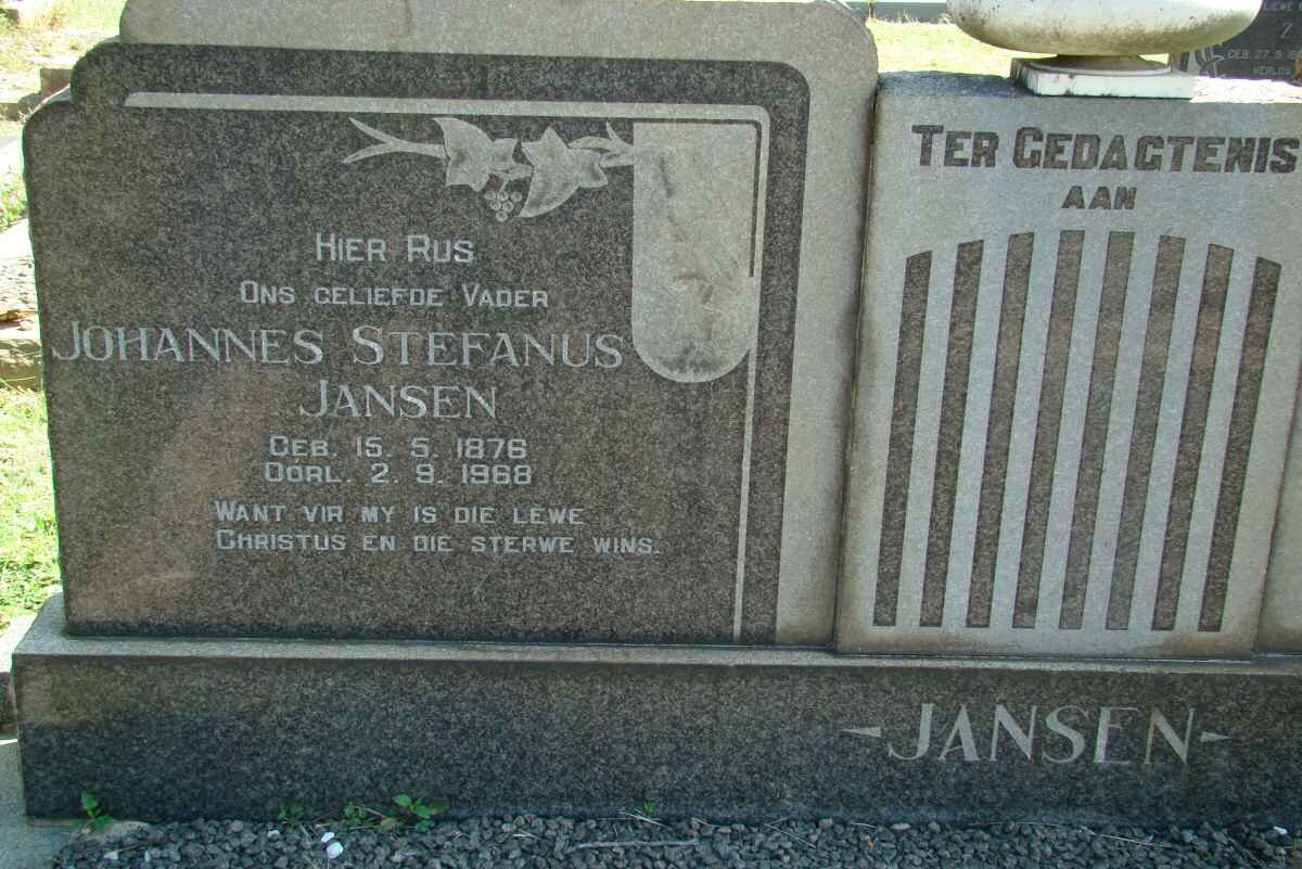 JANSEN Johannes Stefanus 1876-1968