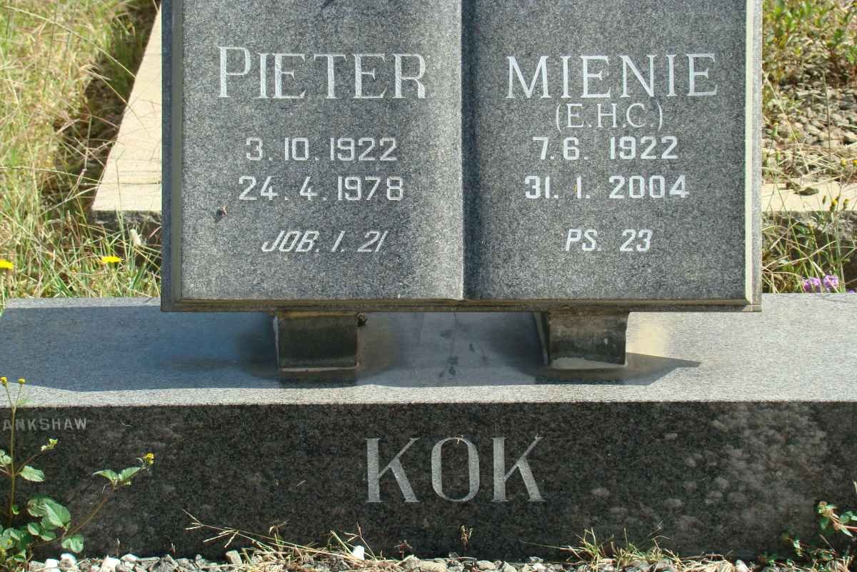 KOK Pieter 1922-1978 &amp; E.H.C. 1922-2004