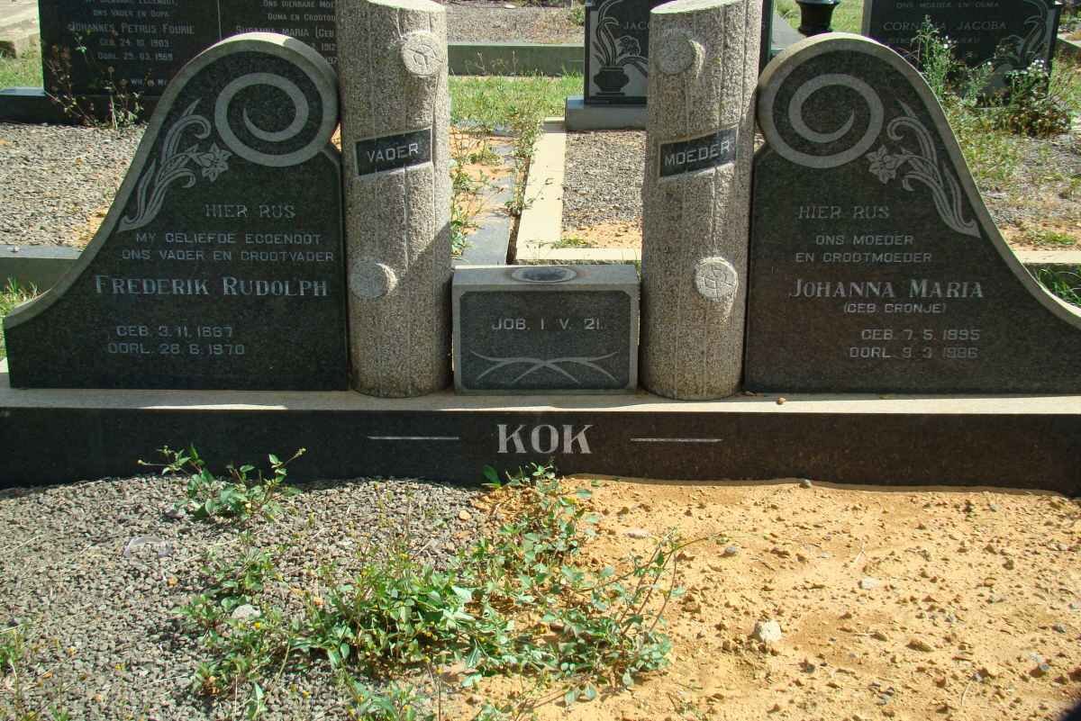 KOK Frederik Rudolph 1887-1978 &amp; Johanna Maria CRONJE 1895-1986