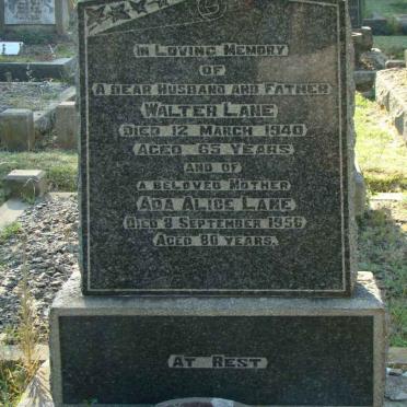 LANE Walter -1940 &amp; Ada Alice -1956