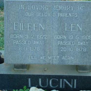 LUCINI Len 1905-1978 &amp; Eileen 1922-1978