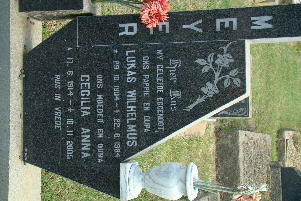 MEYER Lukas Wilhelmus 1904-1984 &amp; Cecilia Anna 1914-2005