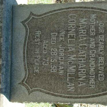 McMILLAN Maria Catharina Cornelia nee JORDAAN -1958