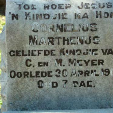 MEYER Cornelius Marthenus 1908-1908