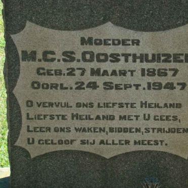 OOSTHUIZEN M.C.S. 1867-1947