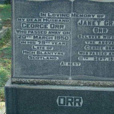 ORR George -1950 &amp; Janet Craig -1954