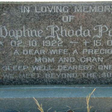 PALVIE Daphne Rhoda 1922-1988