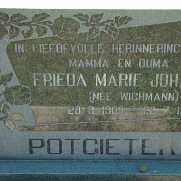 POTGIETER Frieda Marie Johanna nee WICHMANN 1909-1986