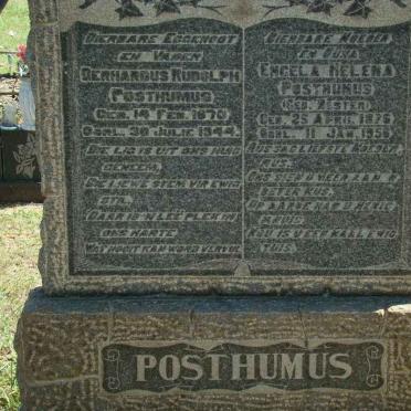 POSTHUMUS Gerhardus Rudolph 1870-1944 &amp; Engela Helena BESTER 1875-1956
