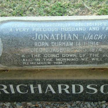 RICHARDSON Jonathan nee DURHAM 1914-1974