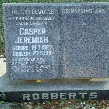 ROBBERTS Casper Jeremiah 1927-1981