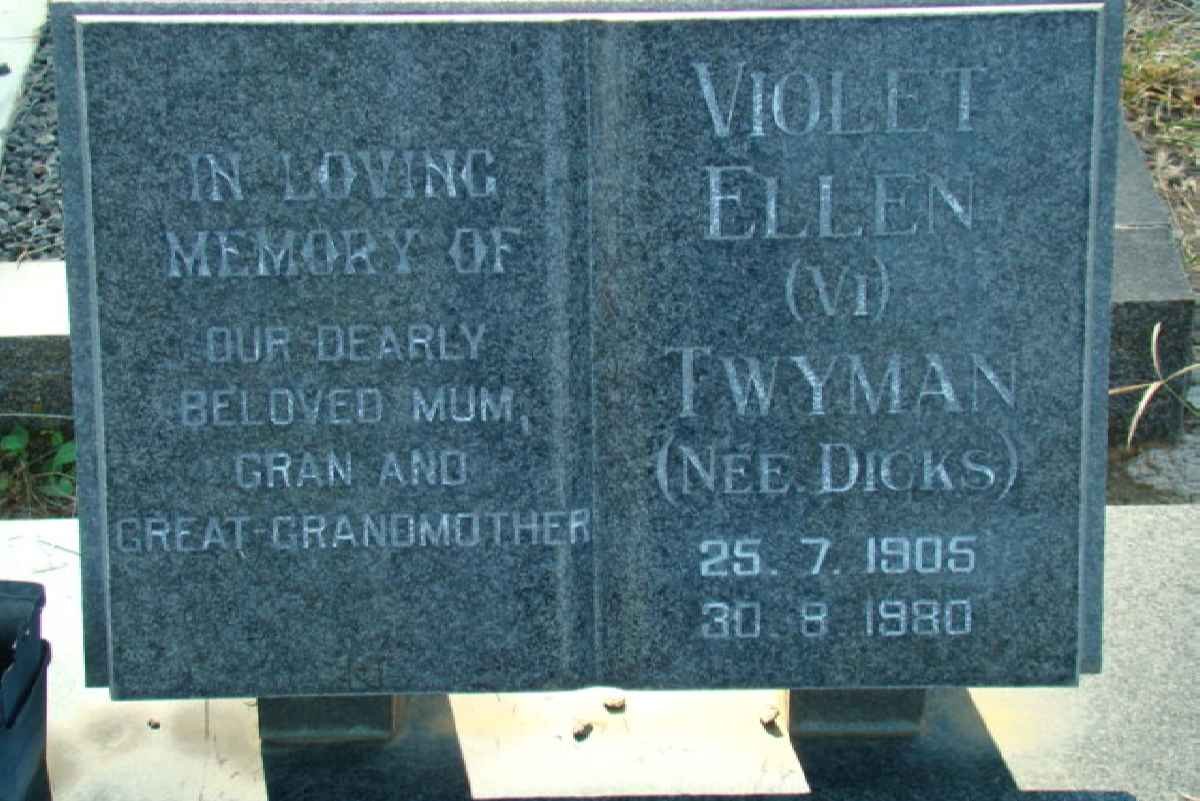 TWYMAN Violet Ellen nee DICKS 1905-1980