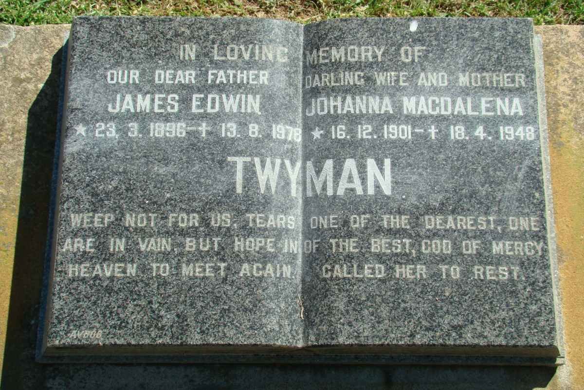 TWYMAN James Edwin 1896-1978 &amp; Johanna Magdalena 1901-1948