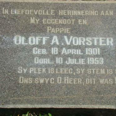 VORSTER Oloff A. 1901-1953