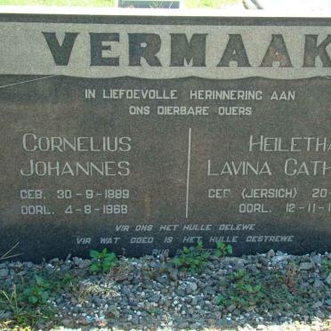 VERMAAK Cornelius Johannes 1889-1968 &amp; Heiletha Lavina Catharina JERSICH 1897-1958