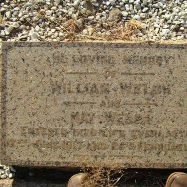 WELCH William -1917 &amp; May -1931