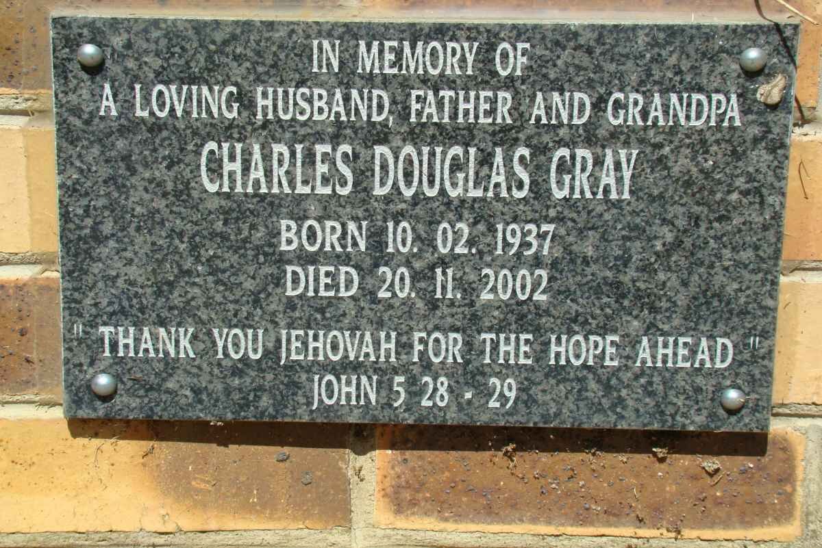 GRAY Charles Douglas 1937-2002