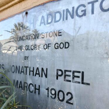 4. Foundation stone 1902 laid by Jonathan Peel