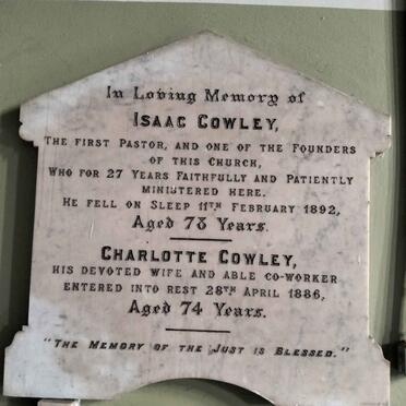 COWLEY Isaac -1892 & Charlotte -1886