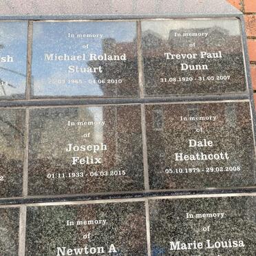 FELIX Joseph 1933-2015 :: HEATHCOTE Dale 1979-2008 :: STUART Michael Roland 1965-2010 :: DUNN Trevor Paul 1920-2007