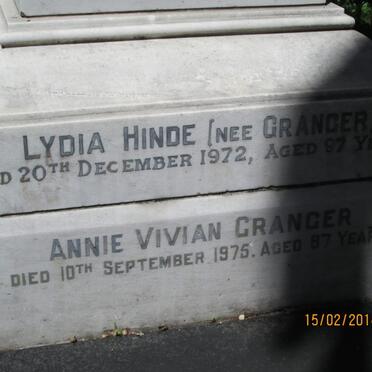 HINDE Lydia nee GRANGER -1972 :: GRANGER Annie Vivian -1975