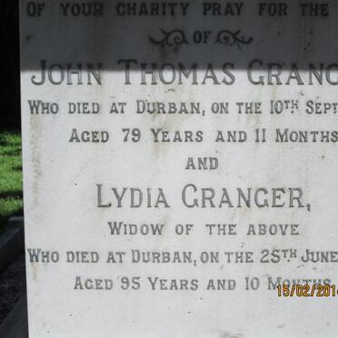 GRANGER John Thomas -1930 &amp; Lydia -1946