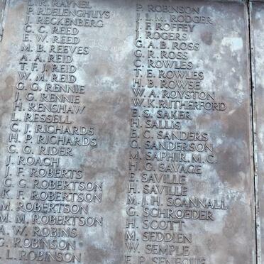 Durban Cenotaph_ 15 :: R - S Surnames