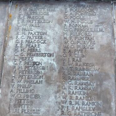Durban Cenotaph_ 14 :: O - R Surnames