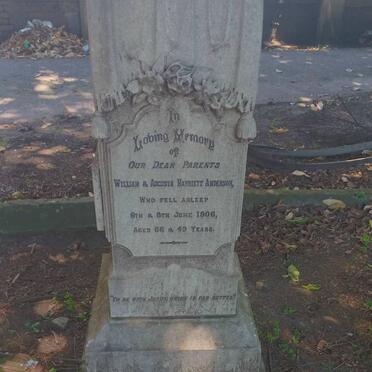 ANDERSON William -1906 & Augusta Harriett -1906