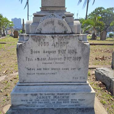 ARTHUR John 1834-1897 & Jane MACKIE -1917
