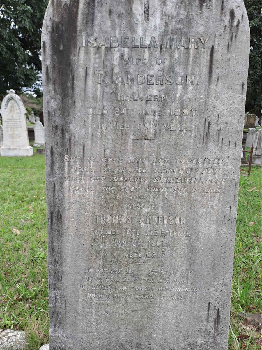 ANDERSON Thomas -1902 & Isabella Mary -1897