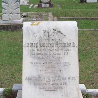 ARCHIBALD James Duncan -1918 &amp; Mary Ann -1938