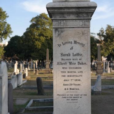 BAKER Sarah Lottie -1896