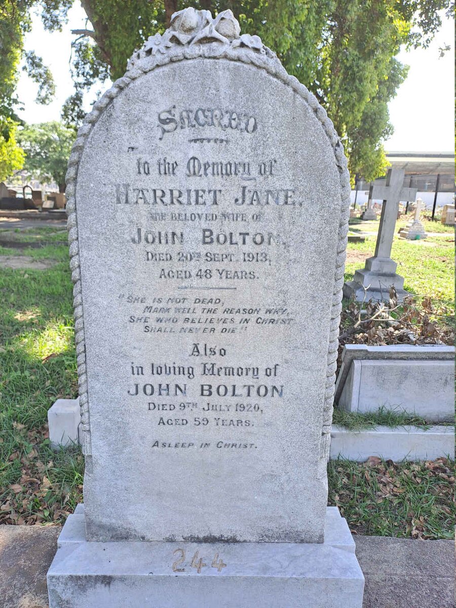 BOLTON John -1920 & Harriet Jane -1913
