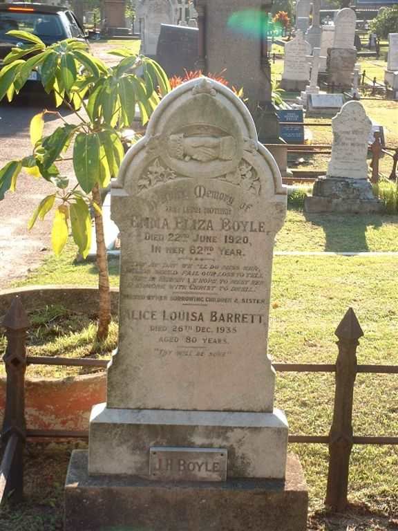 BOYLE Emma Eliza 1858-1920 :: BARRETT Alice Louisa 1855-1935