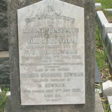 BOWMAN Leslie Glenloth -1927 :: BOWMAN Francis Gramond -1925