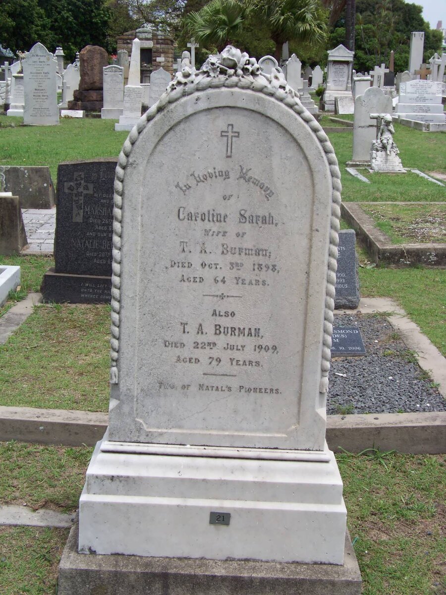 BURMAN T.A. -1909 &amp; Caroline Sarah -1898