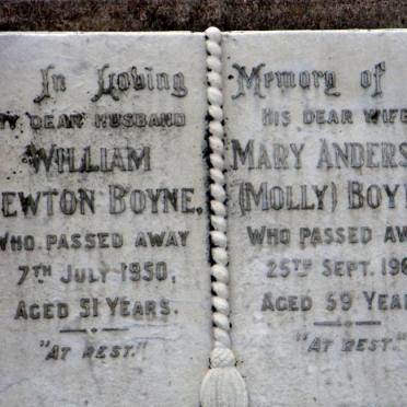 BOYNE William Newton -1950 &amp; Mary Anderson -1961