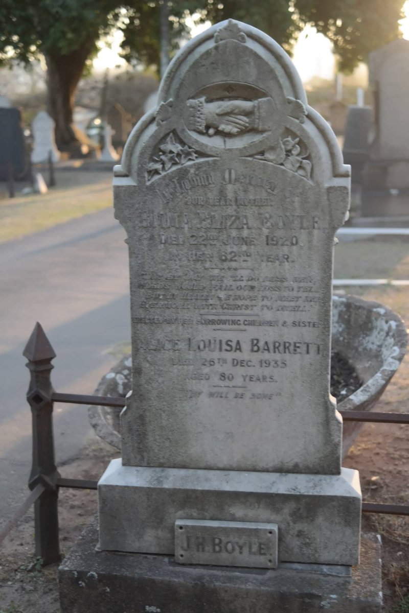 BARRETT Alice Louisa -1935 :: BOYLE Emma Eliza -1920