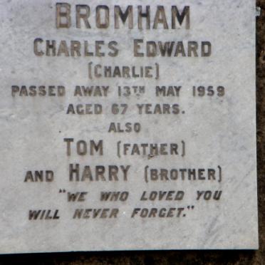 BROMHAM Charles Edward -1959 :: BROMHAM Tom :: BROMHAM Harry