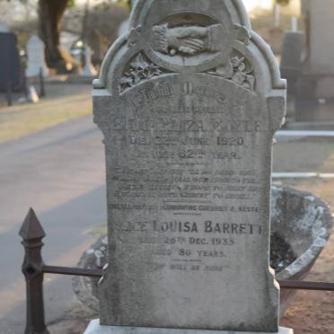 BARRETT Alice Louisa -1935 :: BOYLE Emma Eliza -1920
