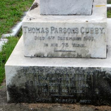 CURRY Thomas Parsons -1906 &amp; Mary Louisa -1906
