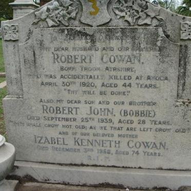 COWAN Robert -1920 &amp; Izabel Kenneth -1958 :: COWAN Robert John -1939