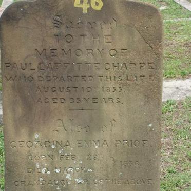 CHAPPE Paul Laffitte -1855 :: PRICE Georgina Emma 1886-1886