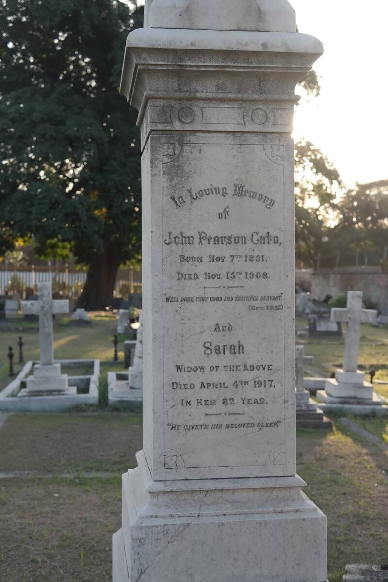 CATO John Pearson 1831-1908 &amp; Sarah -1917