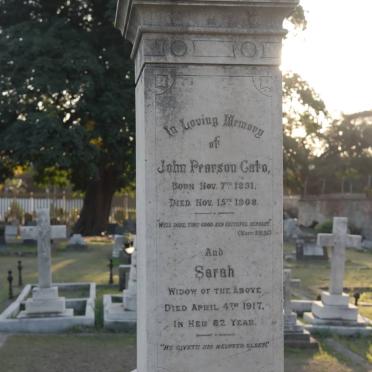CATO John Pearson 1831-1908 &amp; Sarah -1917